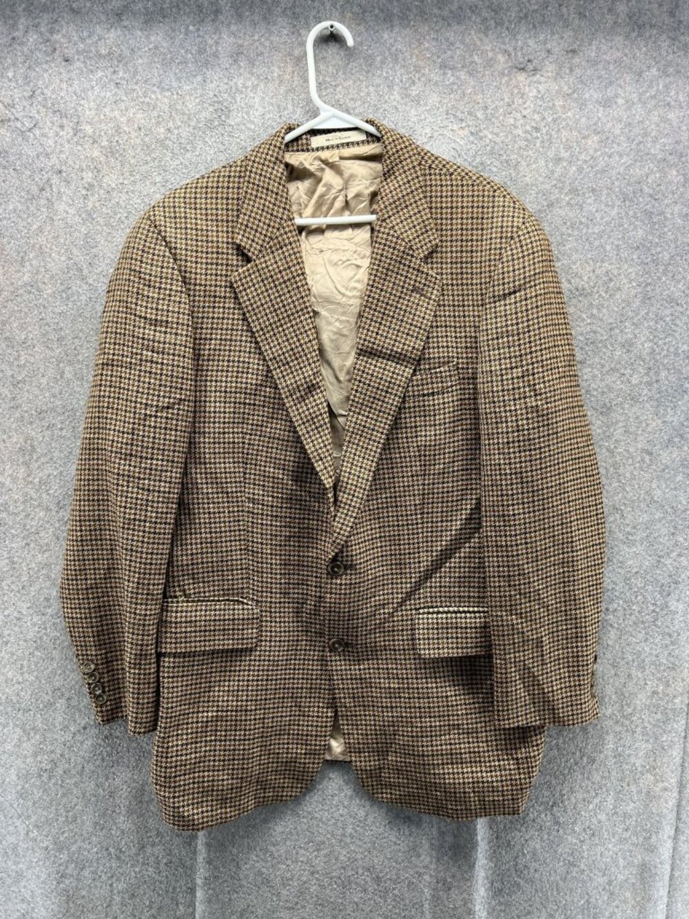 Chaps Ralph Lauren Blazer Mens 41 Brown Wool Check Tweed Sport Coat Jacket